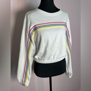 Abercrombie & Fitch XS long‎ sleeve cropped sweatshirt rainbow pride pullover